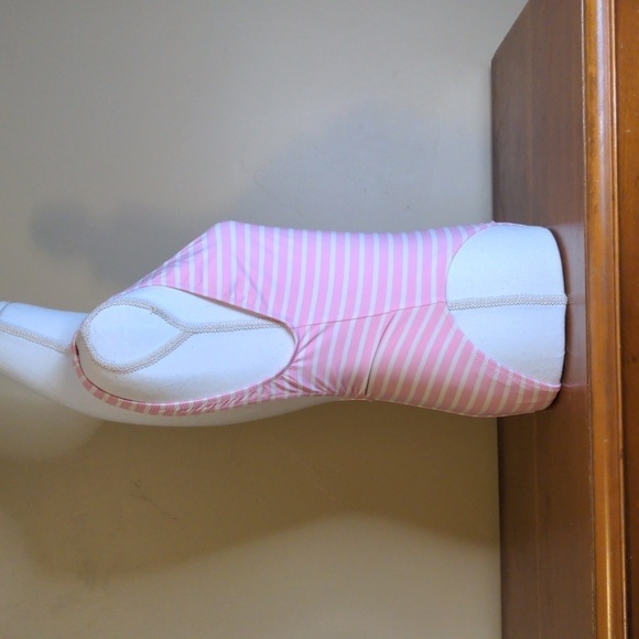 Preppy J.CREW One-piece Coastal PINK & WHITE Stripe Swim Suit - Picture 3 of 12